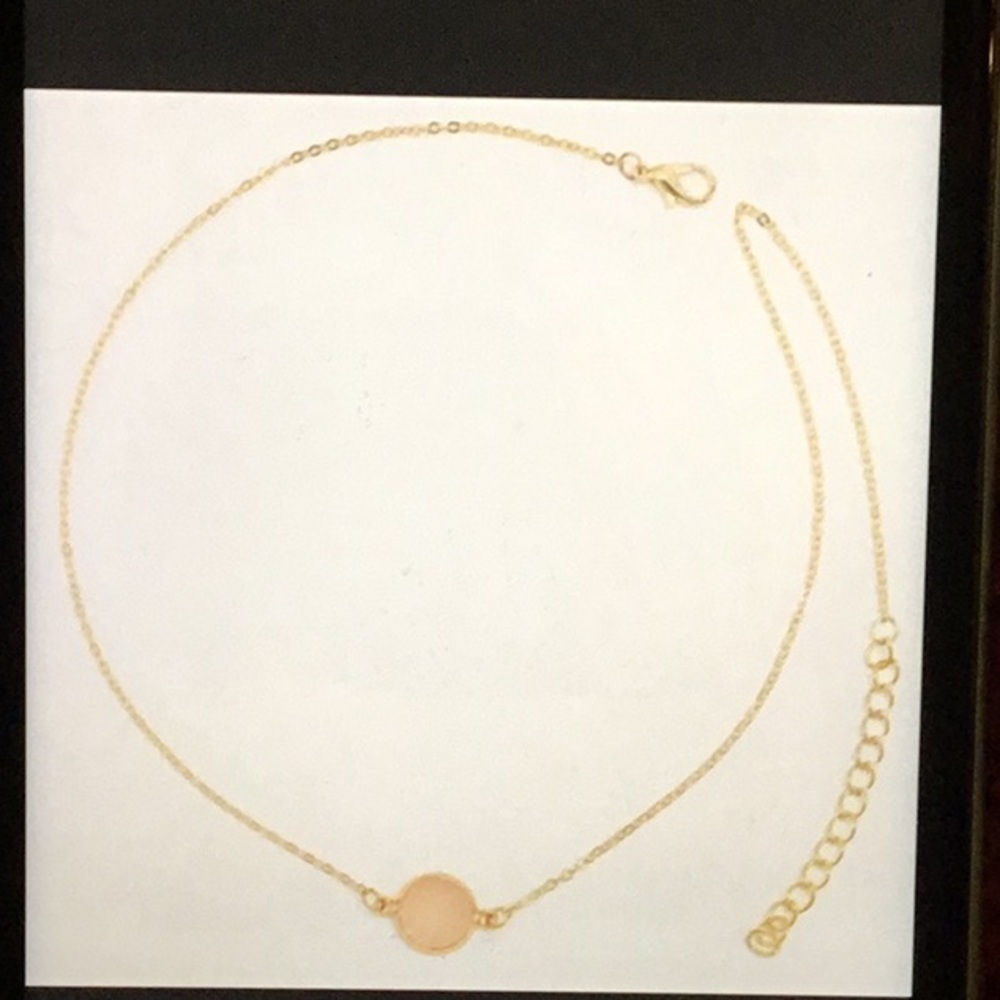 Rose Quartz Gold Dainty Charm Necklace Cute Trendy